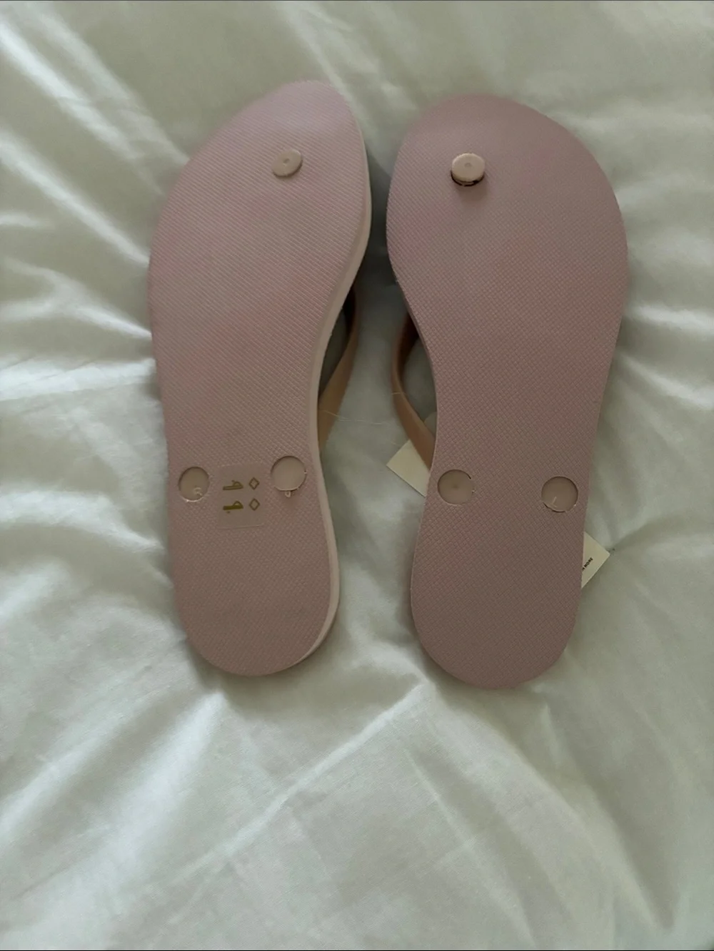 Tory Burch Blush Pink Logo Pattern Flip Flops